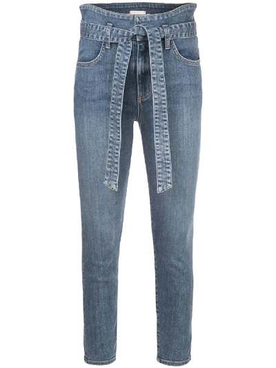 Alice And Olivia Alice + Olivia Good Belted Skinny Ankle Jeans In Blue