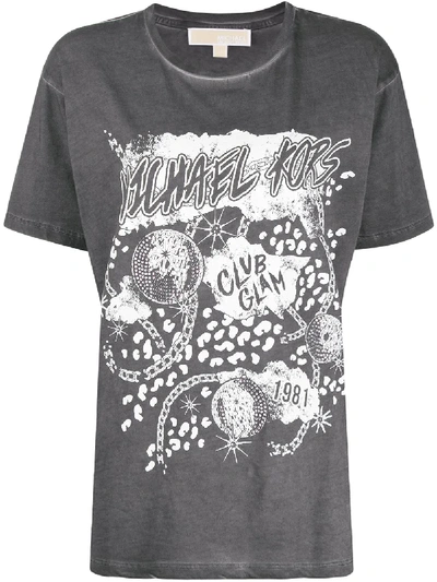 Michael Michael Kors Graphic Logo Boyfriend T-shirt In Grey