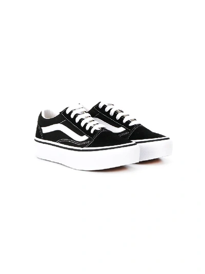 Vans Kids' Old Skool Suede-canvas Lace-up Trainers 4-8 Years In Black