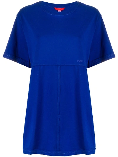 Eckhaus Latta Loose Fit Short Sleeve T-shirt In Blue