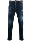 DSQUARED2 DISTRESSED STRAIGHT LEG JEANS