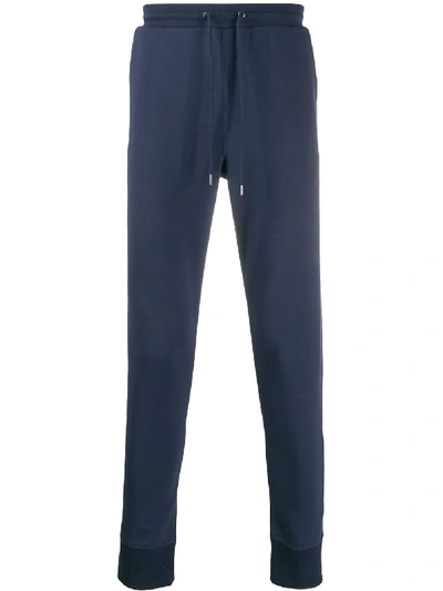 Michael Kors Drawstring Cotton Track Pants In Blue