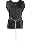 RICK OWENS DRAWSTRING-WAIST V-NECK BLOUSE