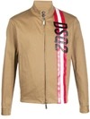 Dsquared2 Stitched Logo Zip-up Jacket In Neutrals