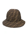 Fendi Ff Monogram Sun Hat In Neutrals