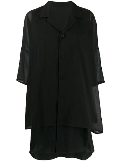 Y's Oversized-hemd Im Layering-look In Black