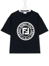 Fendi Teen Logo Print T-shirt In 蓝色