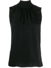 THEORY HIGH NECK SLEEVELESS BLOUSE