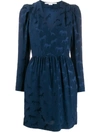 Stella Mccartney Horse Jacquard Long-sleeved Dress In Blue