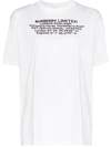 Burberry Carrick Address Logo Print T-shirt In 白色