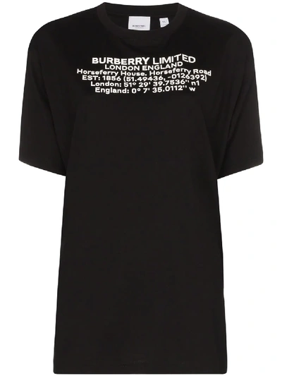 Burberry Carrick Address Logo T-shirt In 黑色