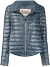 Herno Pleated Back Puffer Jacket In Blue