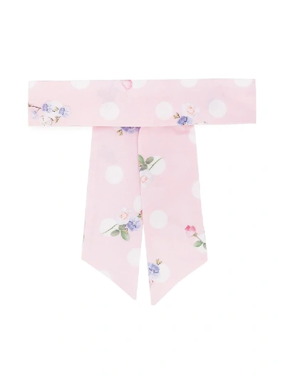 Lapin House Kids' Adjustable Floral-print Headband In Pink