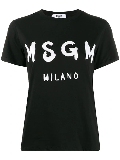Msgm T-shirt With Logo In Black