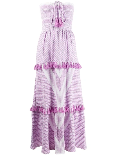 Cecilie Copenhagen Britney Patterned Tassel Detail Dress In 粉色