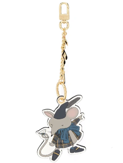 Marc Jacobs Mouse Leather Keychain In 白色