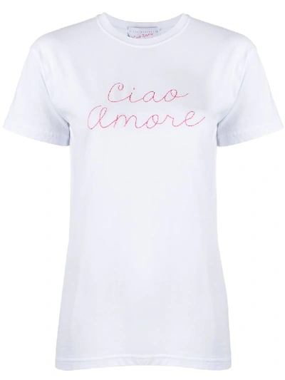 Giada Benincasa Slogan Print T-shirt In 白色