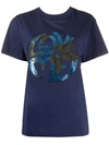 Alberta Ferretti Love Sequin T-shirt In Blue