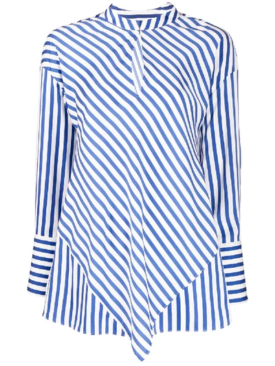 Steffen Schraut Striped Poplin Shirt In Blue