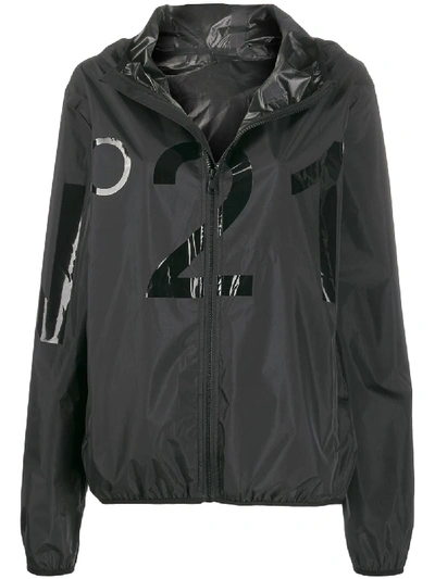 N°21 Logo Hooded Jacket In Black