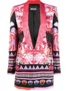 JUST CAVALLI SHAWL-LAPEL PRINTED BLAZER