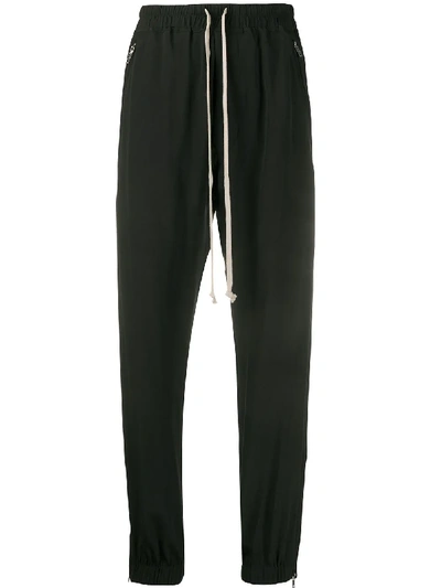 Rick Owens Drawstring Track Trousers In 黑色