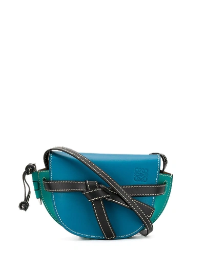 Loewe Mini Gate Colour-block Crossbody Bag In Blue