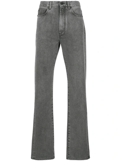 Off-white Faded Straight Jeans In Grey