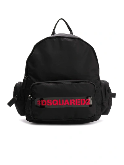 Dsquared2 Kids' Logo Patch Backpack In Black