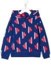 Dsquared2 Kids' Kapuzenpullover Mit Ahornblatt-print In Bluette