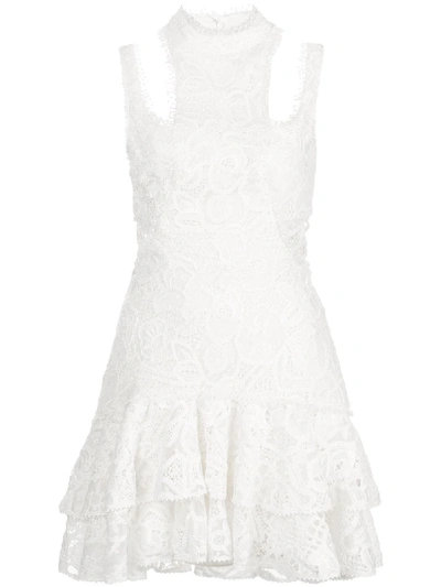 Alexis Kirsi Beaded Lace Mini Dress In White