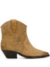 Isabel Marant Dewina Distressed Suede Ankle Boots In Brown
