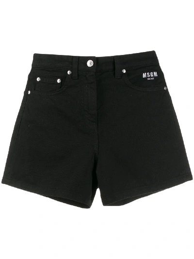 Msgm Denim Shorts In Black