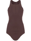 Rick Owens Asymmetric Slim-fit Tank Top In Brown