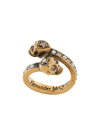 Alexander Mcqueen Wrap-around Skull Ring In Gold