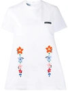 PRADA FLORAL-EMBROIDERY OVERSIZED T-SHIRT