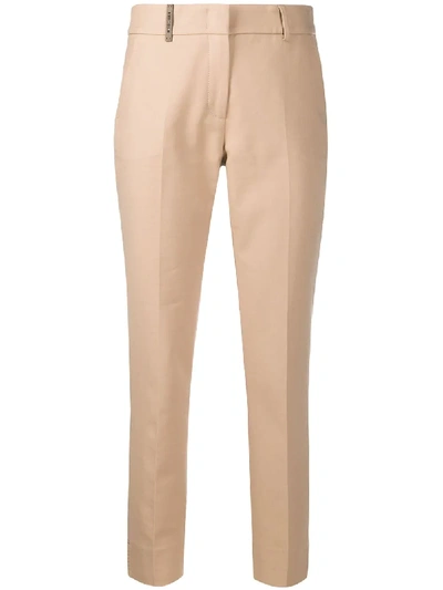 Peserico Cropped Tapered Trousers In Neutrals
