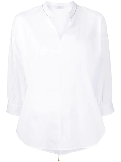 Peserico Relaxed-fit Brass-embellished Blouse In White