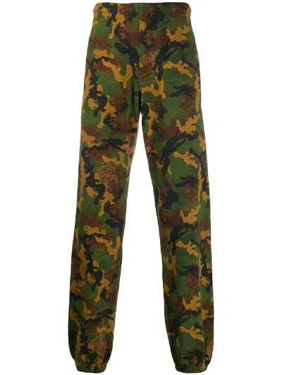Off-white Camouflage Track Trousers In Green