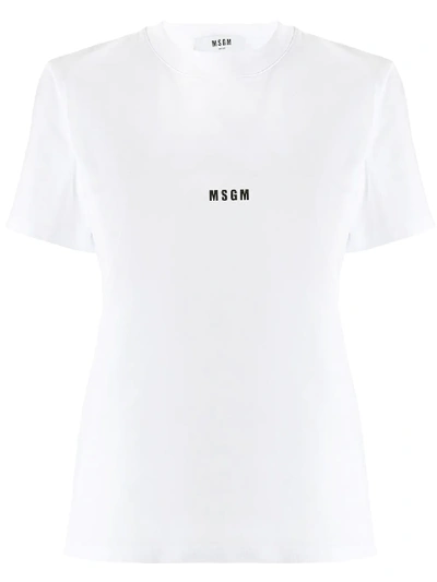 Msgm Regular Fit Logo T-shirt In White