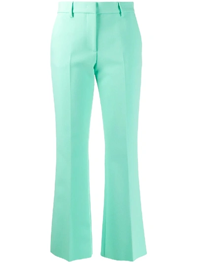 Msgm Cropped Tailored Trousers In Green