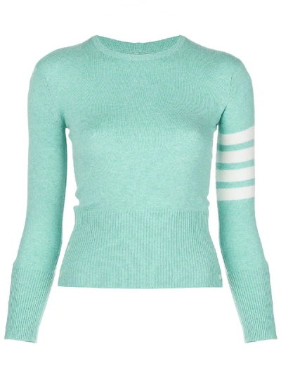 Thom Browne Cashmere 4-bar Stripe Jumper In Green