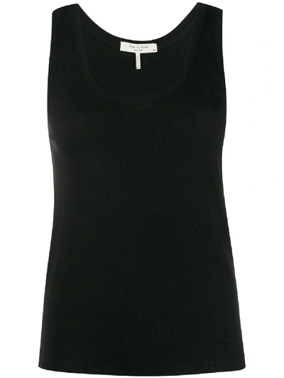 Rag & Bone Ribbed Tank Top In 黑色