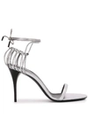 Saint Laurent Lexi Leather Sandals In Metallic