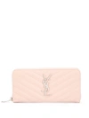 Saint Laurent Large Monogram Wallet In Pink