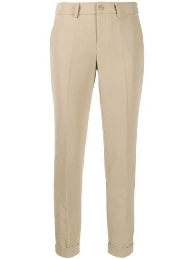 Liu •jo Cropped Skinny Trousers In Neutrals