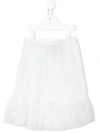 Il Gufo Kids' Gathered Tulle Skirt In White
