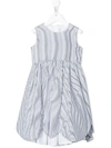 Il Gufo Stripe Print Dress In White