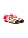 Fendi Ff Logo Sandals In Neutrals