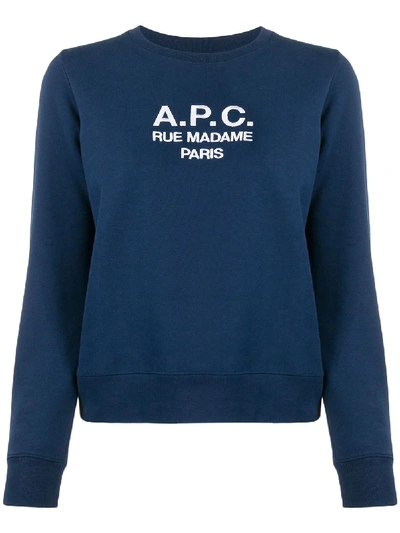 Apc Logo Knitted Top In Blue